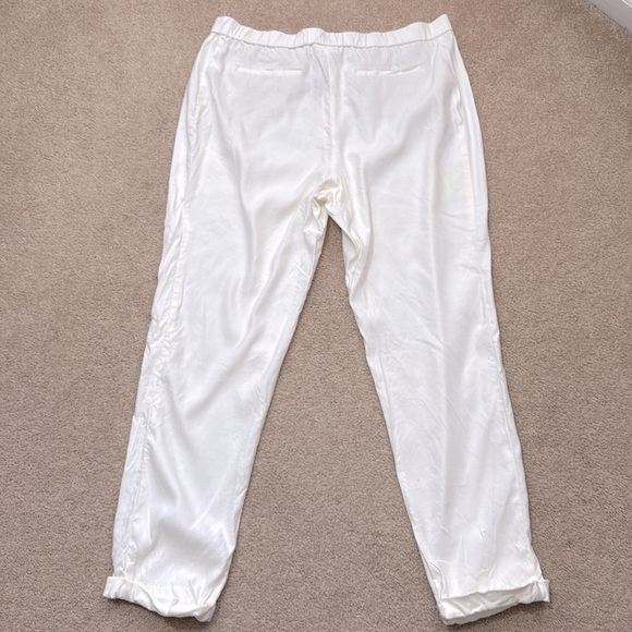 NWT J. Jill High Waisted Linen Blend Straight Cuffed White Pants Size XL Tall - Picture 4 of 9